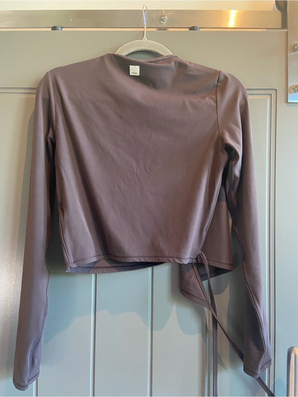Vuori Brown Wrap Top — AllTheForm™ Long Sleeve - Picture 3 of 5